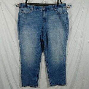 Lands' End Women's Blue Straight Leg High Rise Western Y2K Jeans Plus Size 26 W